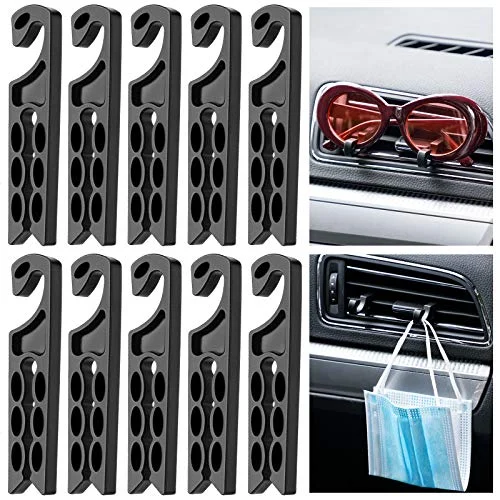 10 Pieces Car Vent Hook Hanger Car Air Vent, black, product photo
