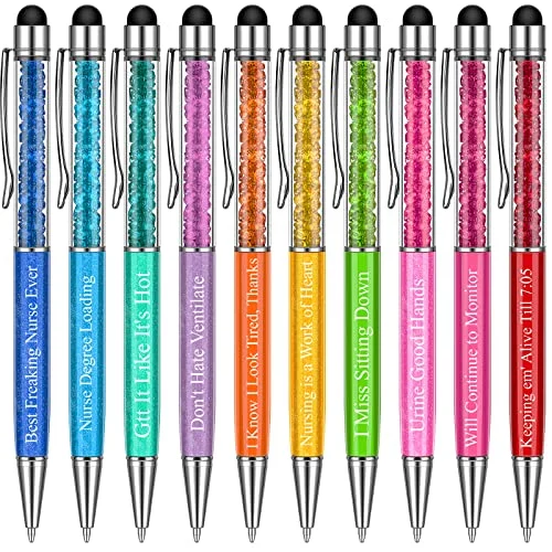 10 Pieces Nurse Pens Bulk Black Ink Funny Nursing, black, product photo