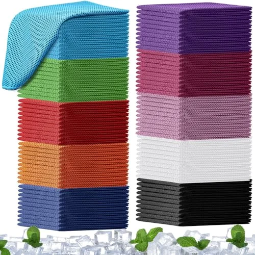 100 Pack Cooling Towel Bulk, multicolor, product photo