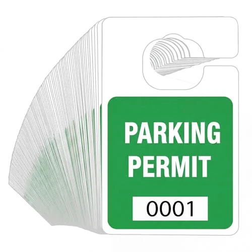 100 Pack Parking Permits Hang Tag - 2.75″x4.75″ Green, green, product photo