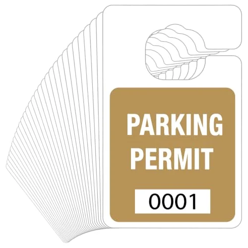 100 Pack Parking Permits Hang Tag - 2.75″x4.75″ Brown, brown, product photo