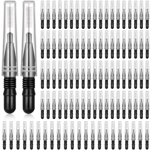 100 Pcs Braces Dental Brush Flosser for Cleaner Interdental, black, product photo