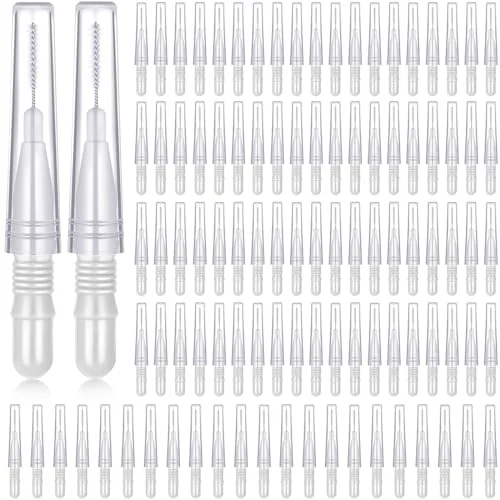 100 Pcs Braces Dental Brush Flosser for Cleaner Interdental, white, product photo