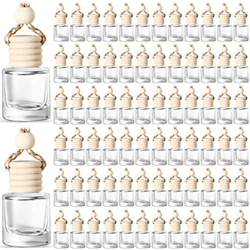 100 Pcs Car Air Fresheners Diffuser with Wooden Cap, clear, product photo