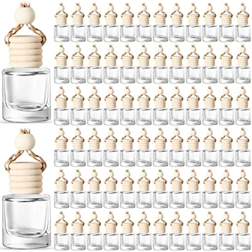 100 Pcs Car Air Fresheners Diffuser with Wooden Cap, clear, product photo