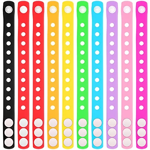 100 Pcs Rubber Bracelets 8.3 Inch Silicone Charm Wristbands, product photo