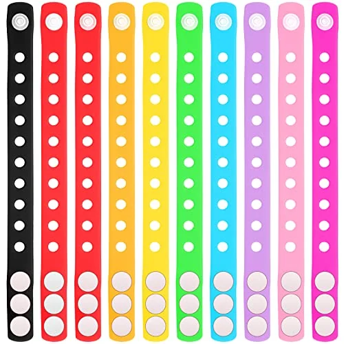 100 Pcs Rubber Bracelets 8.3 Inch Silicone Charm Wristbands, product photo