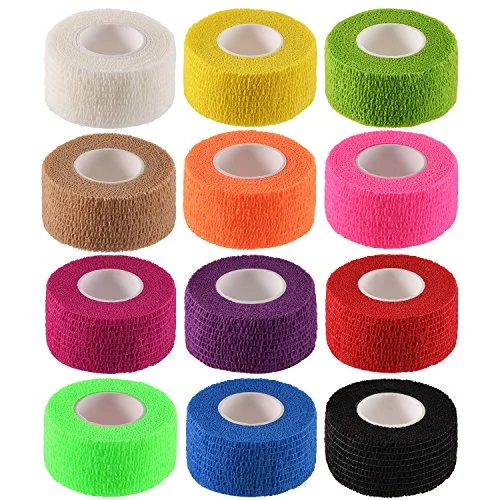12 Pack 1'' x 5 Yards Self Adhesive Bandage, 12 colors, product photo