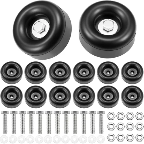 12 Packs 2.5 Trailer Ramp Door Bumper Including Screw, black, product photo