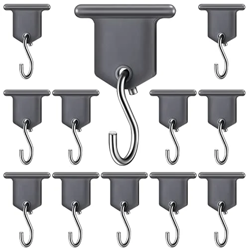 12 Pairs Rv Awning Hooks for Lights Camping Awning, grey,silver, product photo