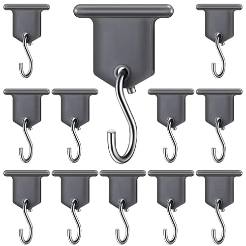 12 Pairs Rv Awning Hooks for Lights Camping Awning, grey,silver, product photo