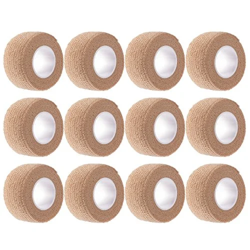 12 Pieces Adhesive Bandage Wrap Stretch Self-Adherent Tape for, skin color, product photo
