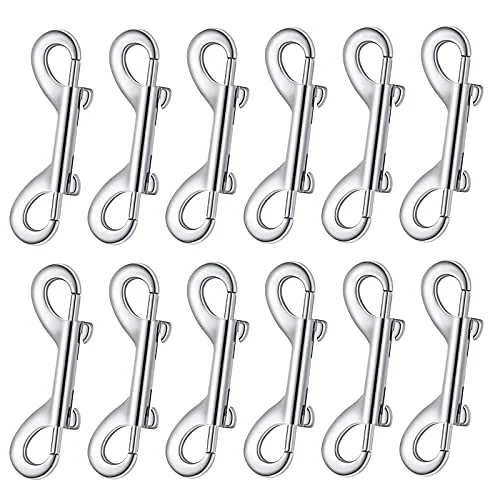 12 Pieces Double Ended Bolt Snaps Hook Zinc Alloy, silver, product photo