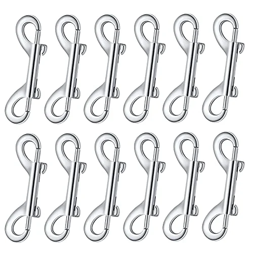 12 Pieces Double Ended Bolt Snaps Hook Zinc Alloy, silver, product photo