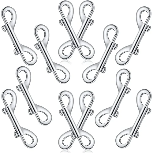 12 Pieces Double Ended Bolt Snaps Hook Zinc Alloy, silver, product photo