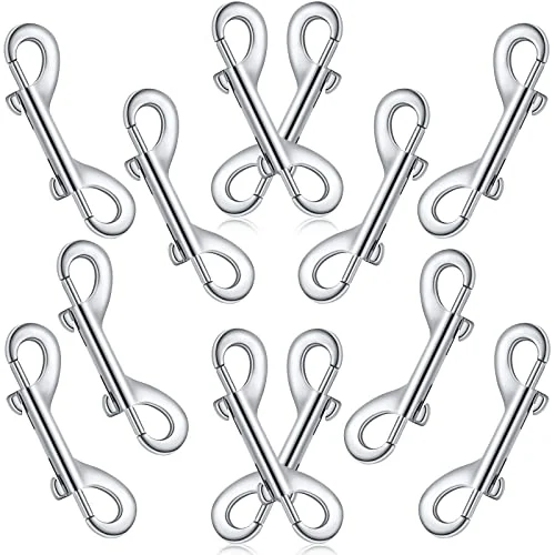 12 Pieces Double Ended Bolt Snaps Hook Zinc Alloy, silver, product photo