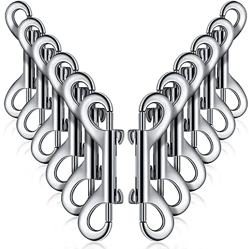12 Pieces Double Ended Bolt Snaps Hook Zinc Alloy, silver, product photo