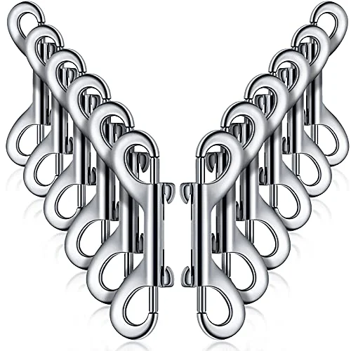 12 Pieces Double Ended Bolt Snaps Hook Zinc Alloy, silver, product photo
