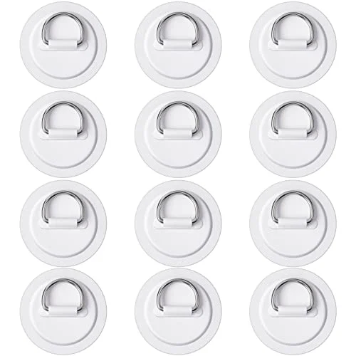 12 Pieces Stainless Steel D-Ring Patch for PVC Inflatable, product photo
