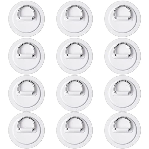 12 Pieces Stainless Steel D-Ring Patch for PVC Inflatable, product photo