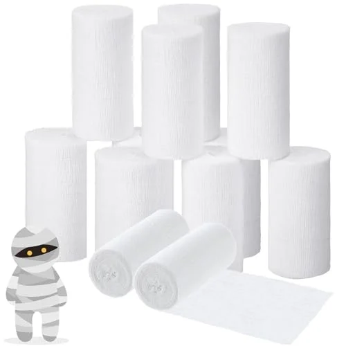 12 Rolls Halloween Performance Mummify Cotton Bandages Gauze Rolls, product photo
