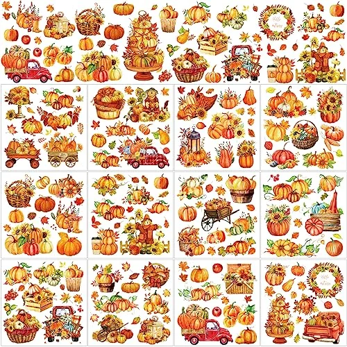 12 Sheets Fall Rub on Transfers for Crafts and, multicolor, product photo