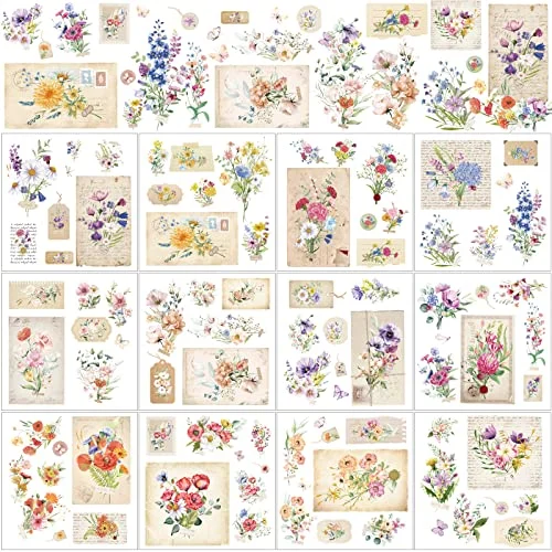 12 Sheets Rub on Transfers for Crafts and Furniture, multi-colored, product photo