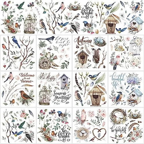 12 Sheets Rub on Transfers for Crafts and Furniture, multicolor, product photo