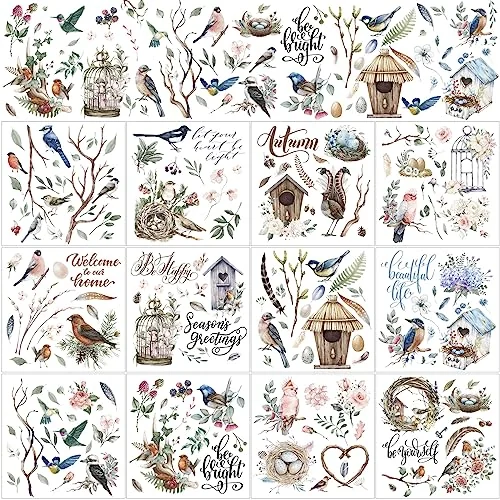 12 Sheets Rub on Transfers for Crafts and Furniture, multicolor, product photo