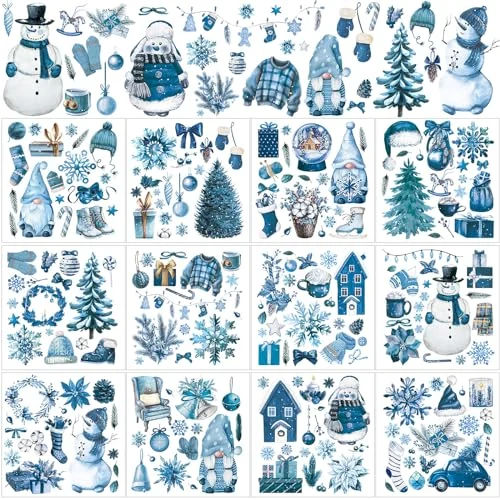 12 Sheets Winter Rub on Transfers for Crafts and, as pictures shown, product photo