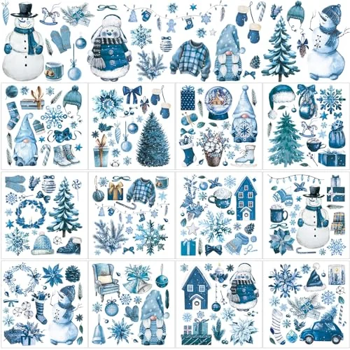 12 Sheets Winter Rub on Transfers for Crafts and, as pictures shown, product photo
