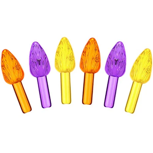 120 Pcs Halloween Ceramic Tree Bulbs Ceramic Tree Replacement, orange,purple,yellow, product photo