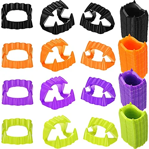 144 Pieces Halloween Plastic Vampire Teeth Vampire Fangs Fake, orange, purple, black, green, product photo