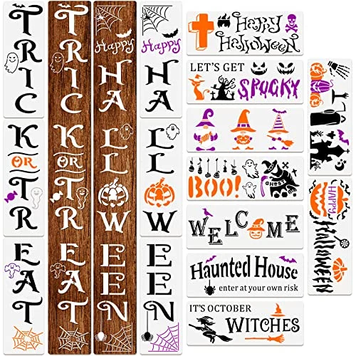 15 Pcs Halloween Stencils for Painting on Wood, product photo