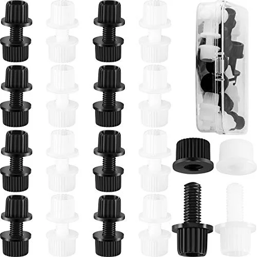 16 Pairs Nylon License Plate Bolts Screws for Motorcycle, black and white, product photo