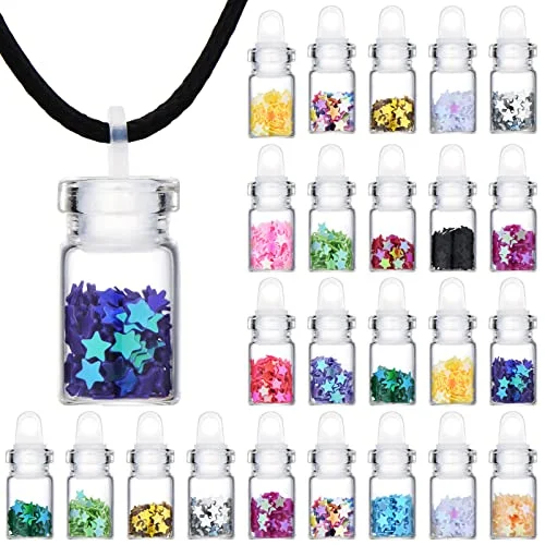 16 Pieces Pixie Necklaces fairy Confetti Dust gift Bottles, classic style, product photo