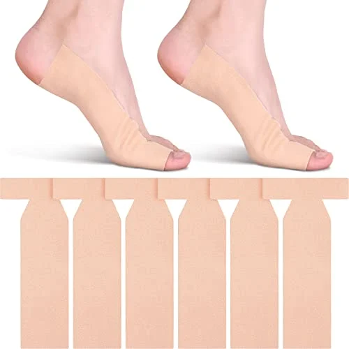 16 Pieces T Shaped Big Toe Brace - Soft, beige, product photo