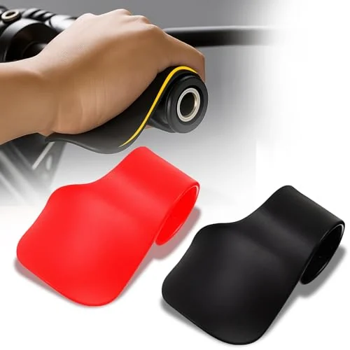 2 Pcs Black Throttle Mounted Motorcycle Cruise Assist Wrist, black,red, product photo