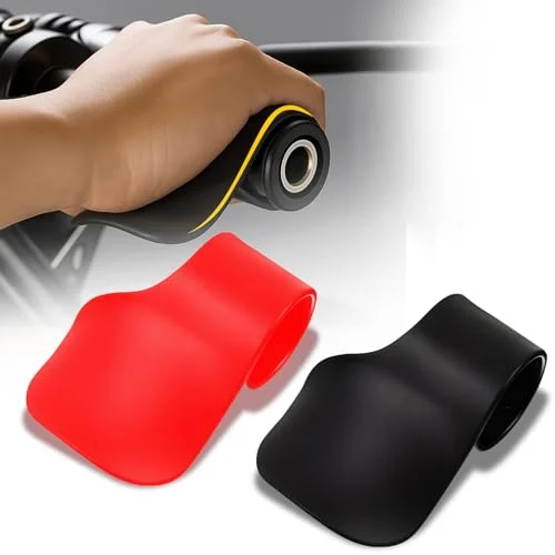 2 Pcs Black Throttle Mounted Motorcycle Cruise Assist Wrist, black,red, product photo