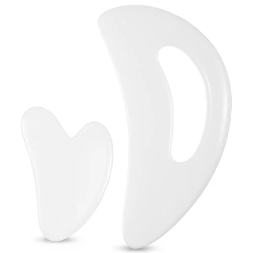 2 Pcs Body Gua Sha Tool Large Resin Scraping, white, product photo