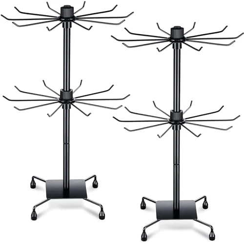 2 Pcs Rotating Display Stand Jewelry Display Rack with, black, product photo