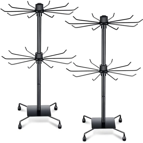 2 Pcs Rotating Display Stand Jewelry Display Rack with, black, product photo