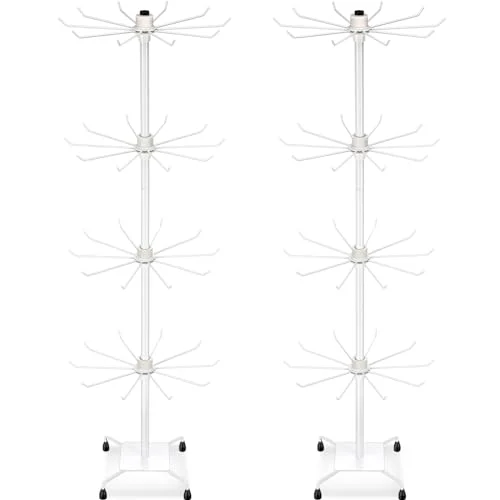 2 Pcs Rotating Display Stand Jewelry Display Rack with, white, product photo