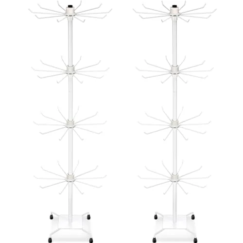 2 Pcs Rotating Display Stand Jewelry Display Rack with, white, product photo