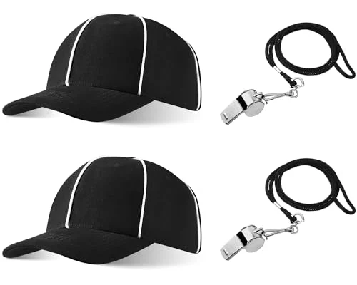 2 Sets Referee Hat and Whistle with Lanyard, product photo