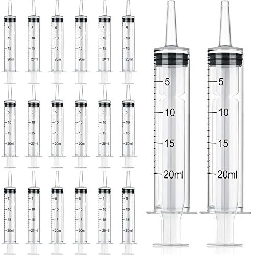 20 Packs 20ml/cc Plastic Syringes Liquid Measuring Syringe with, product photo