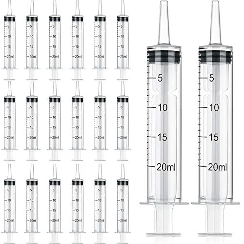 20 Packs 20ml/cc Plastic Syringes Liquid Measuring Syringe with, product photo