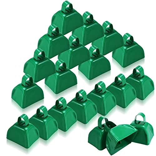 20 Pcs Cowbells Noisemakers for Sporting Events, green, product photo