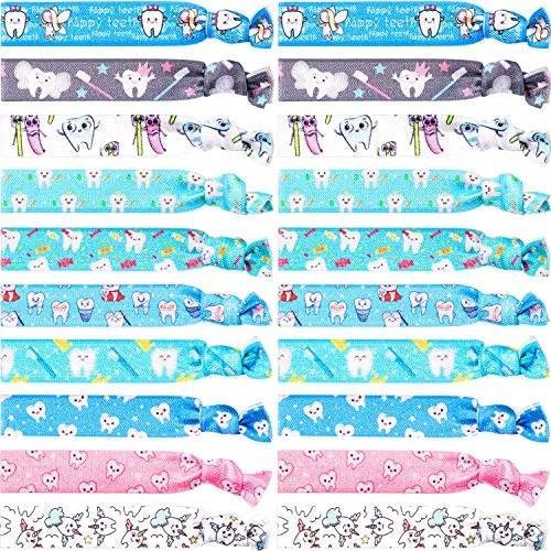 20 Pcs Dental Gifts Hair Ties for Hygienist Assistant, multicolor, product photo