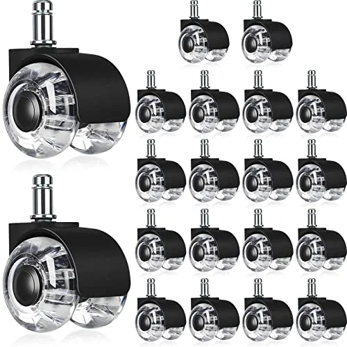 20 Pcs Office Chair Wheels Gaming Chair Wheels Replacement, black, product photo